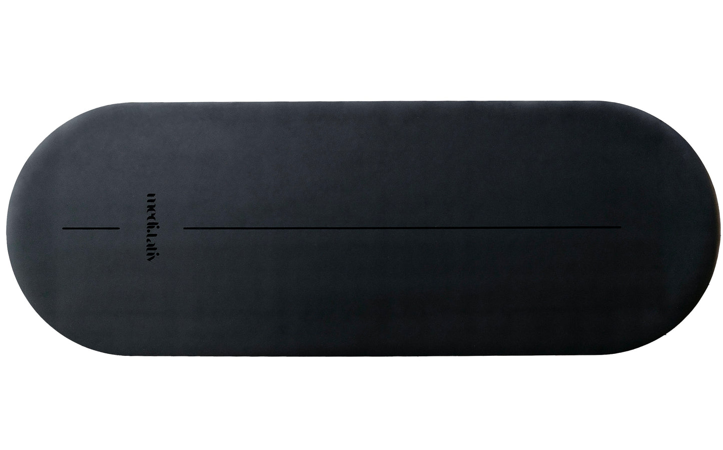 ALL BLACK Yogamatte in elegantem, rutschfestem Design, aus Naturkautschuk und PU, auf weißem Hintergrund präsentiert.